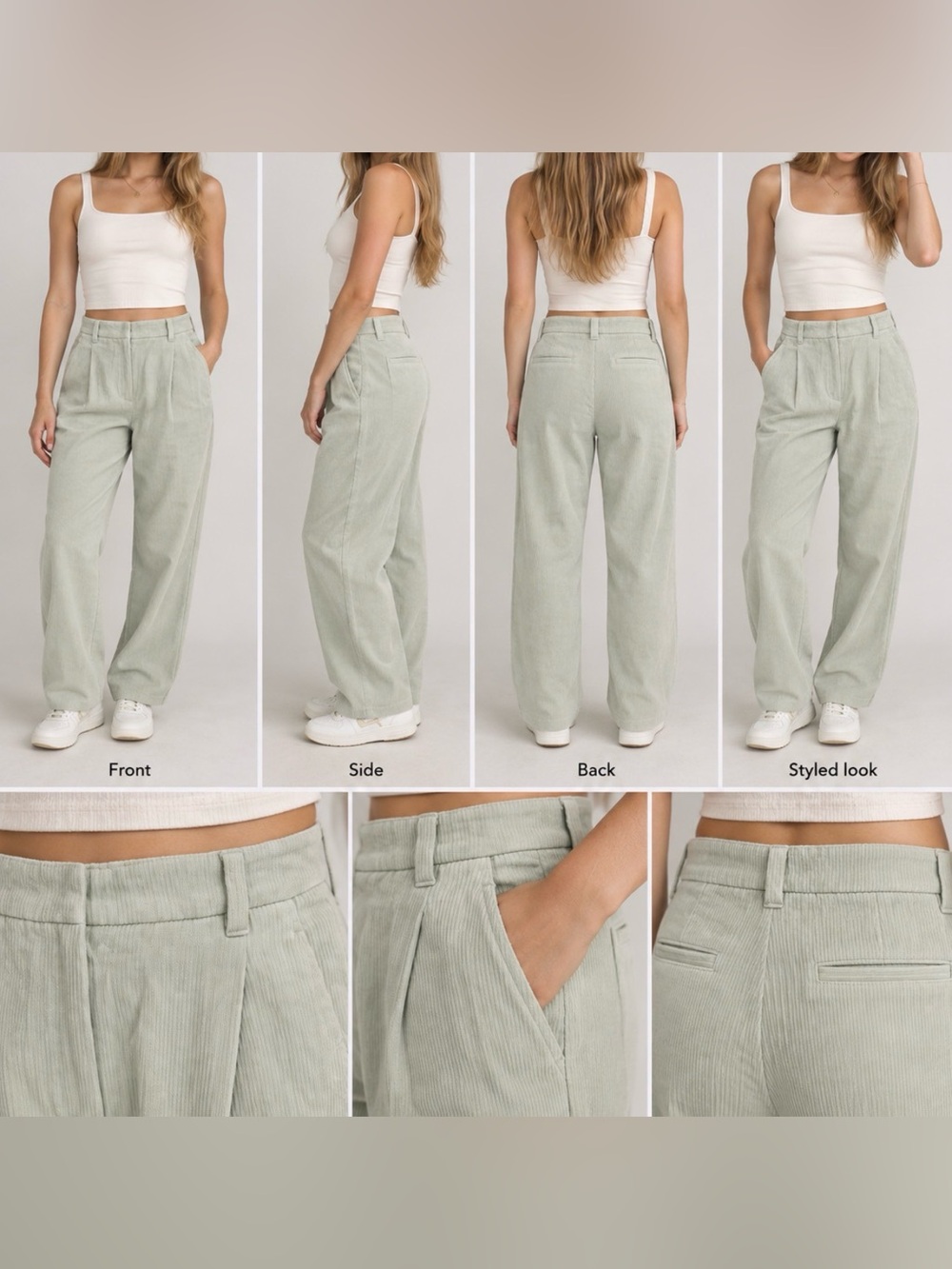Brunello Cucinelli Corduroy Pants in Sage Green NWOT